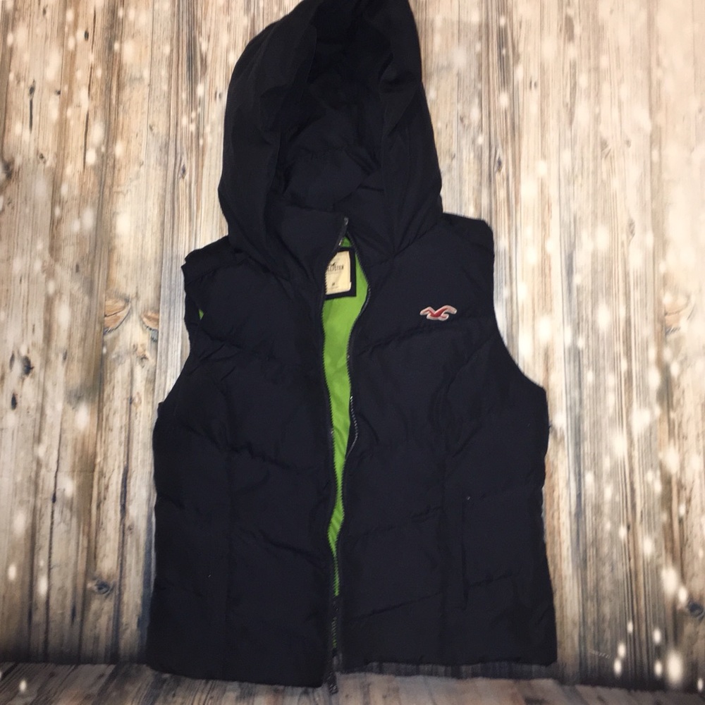 navy hollister vest